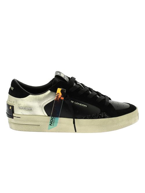 Sk8 Deluxe sneakers da donna in pelle nera e oro CRIME LONDON | 2810420